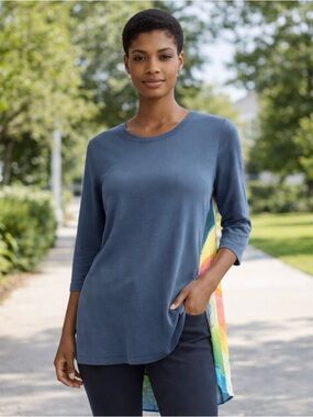 COS Pale Blue Ribbed Knit Top